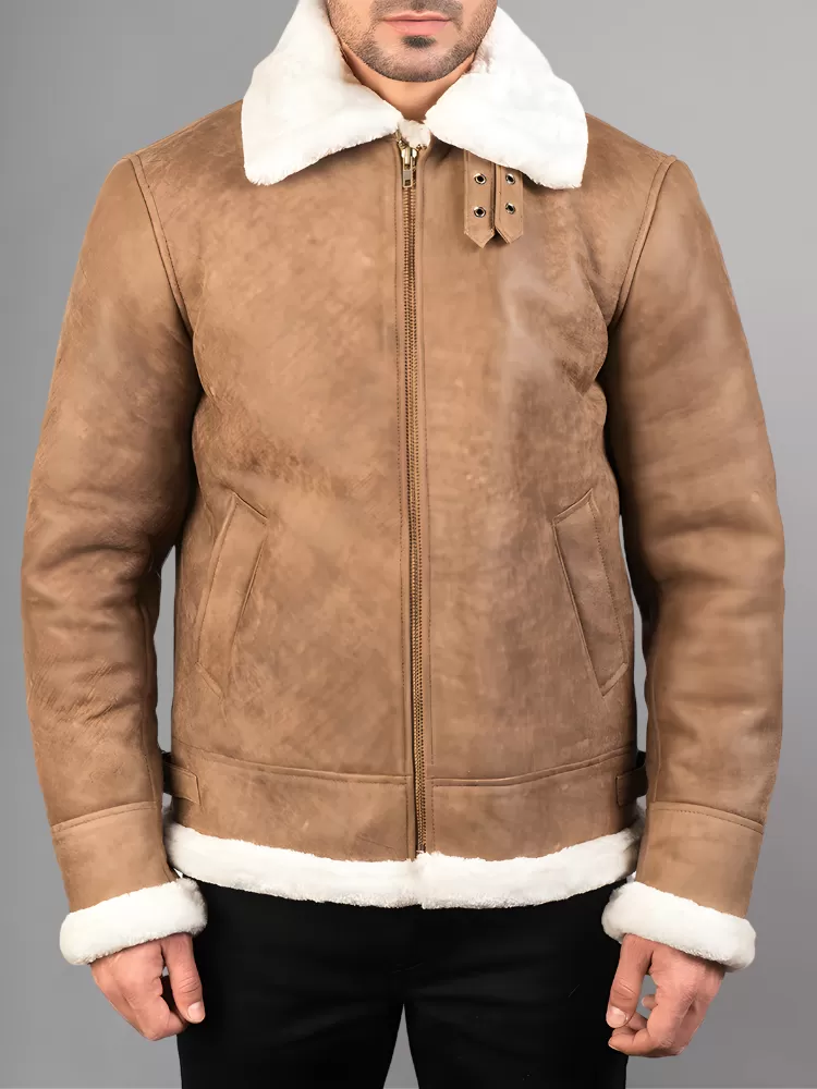 Francis B-3 Brown Leather Bomber Jacket