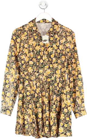 Free People Yellow Floral Marvelous Mia Romper / Playsuit UK 8