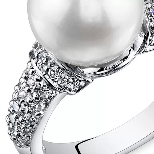 Freshwater Pearl Sterling Silver Ring Size 8