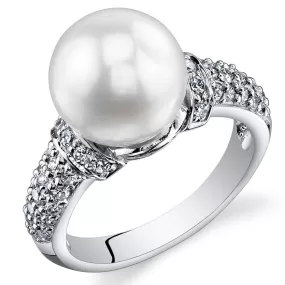 Freshwater Pearl Sterling Silver Ring Size 8