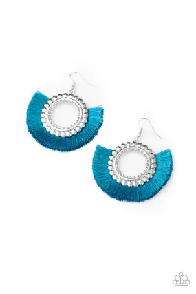 Fringe Fanatic Blue-Earrings