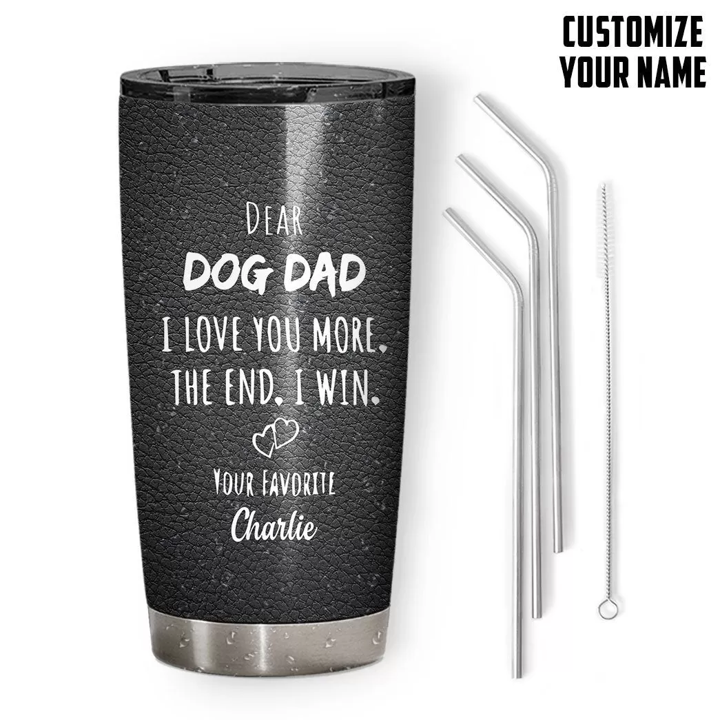 Gearhuman 3D Dear Dog Dad Fathers Day Gift Custom Name Tumbler Yorkshire Terrier Dog