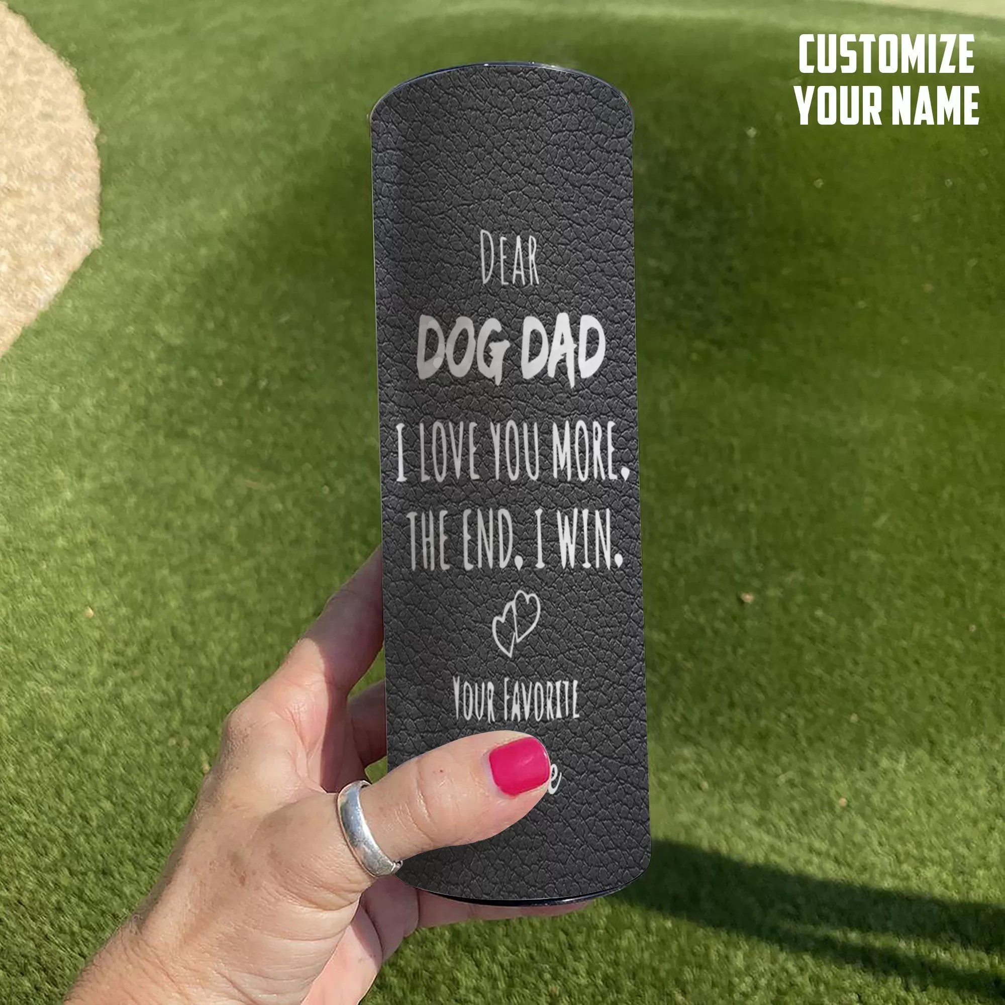 Gearhuman 3D Dear Dog Dad Fathers Day Gift Custom Name Tumbler Yorkshire Terrier Dog