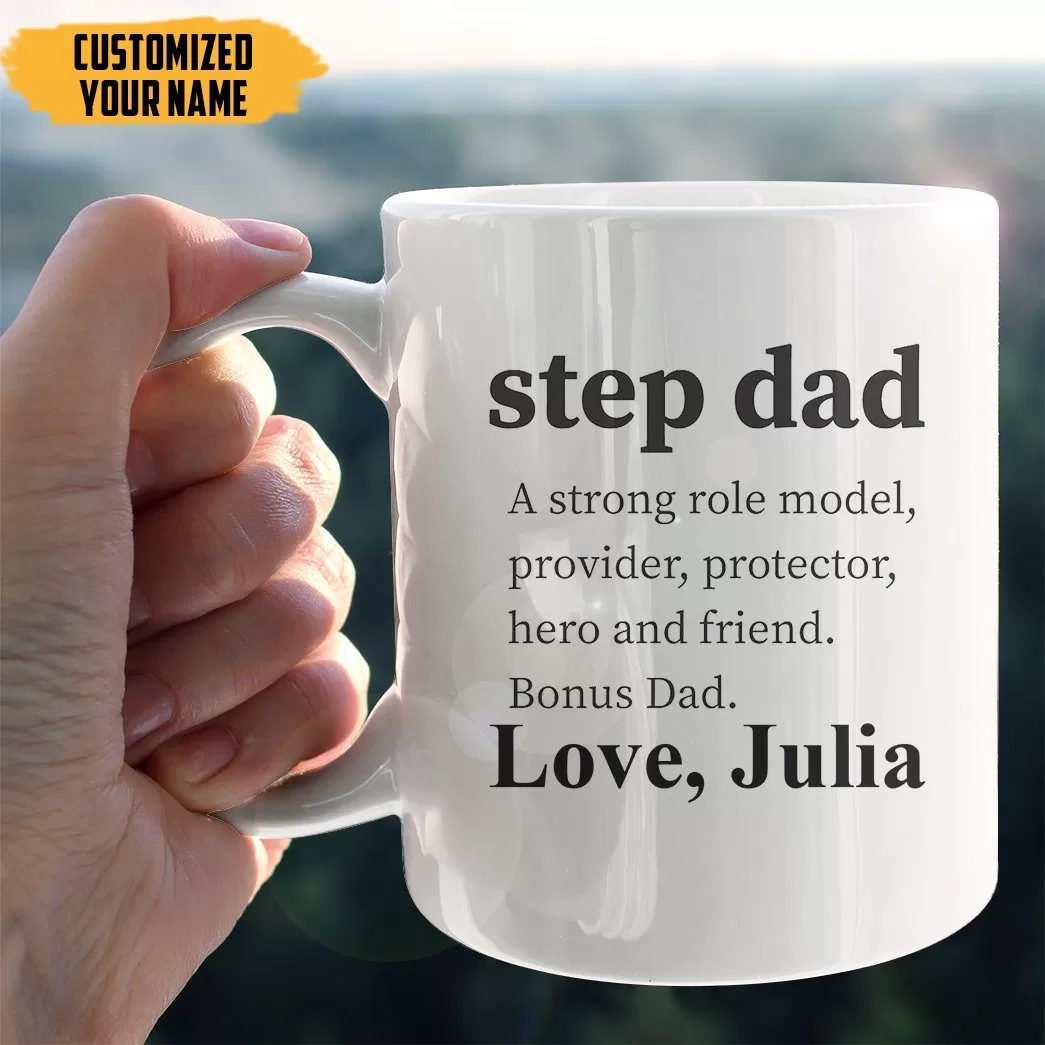 Gearhuman 3D Happy Fathers Day Gift Worlds Okayest Stepdad Custom Name Mug