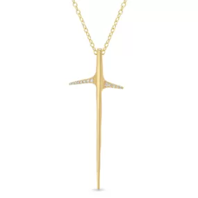 Gold & Diamond Vertical Thorn Necklace - Large