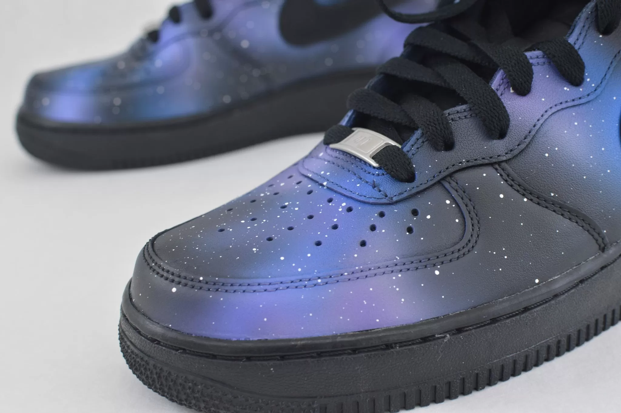 Hand Painted Nike AF1 Mid Galaxy Sneakers - Custom Galaxy Nike Air Force 1s