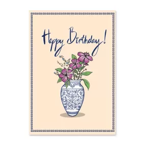  Happy Birthday Vase  Card