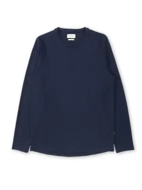 Heavy Long Sleeve Plain T-Shirt Tavistock Navy