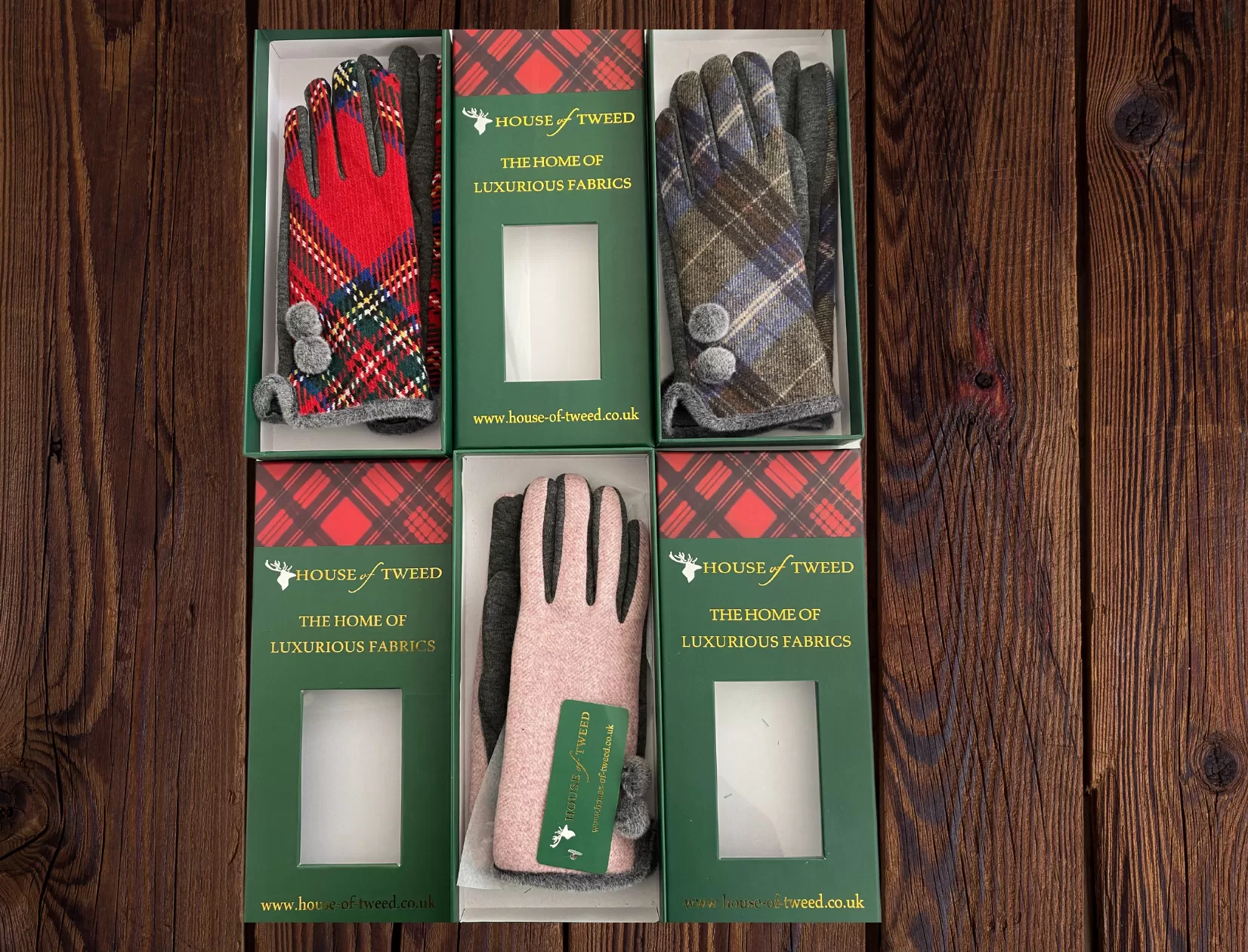 House Of Tweed Ladies Tartan Check Soft Gloves One Size