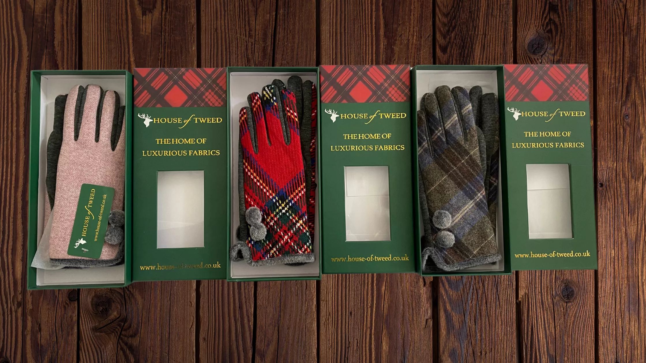 House Of Tweed Ladies Tartan Check Soft Gloves One Size