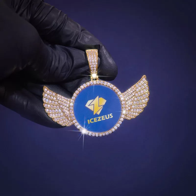 ICEZEUS Custom Photo Pendant with Wings