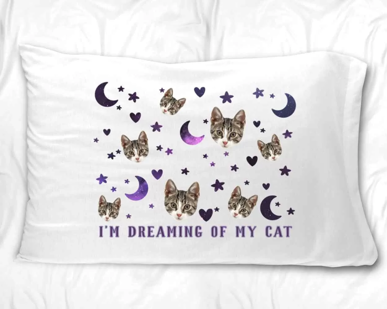 I'm Dreaming of My Cat - Pillowcase with your Cat's Photo