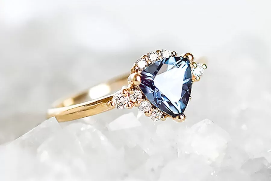 Isobel Halo London Blue Topaz Ring