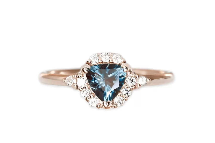 Isobel Halo London Blue Topaz Ring