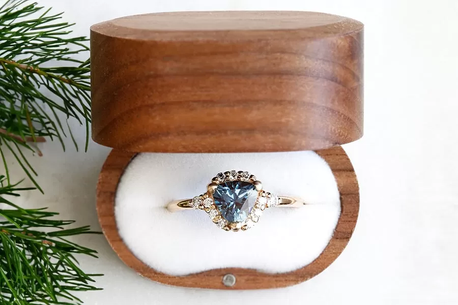 Isobel Halo London Blue Topaz Ring