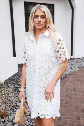 Jade Floral Lace Dress, Off White