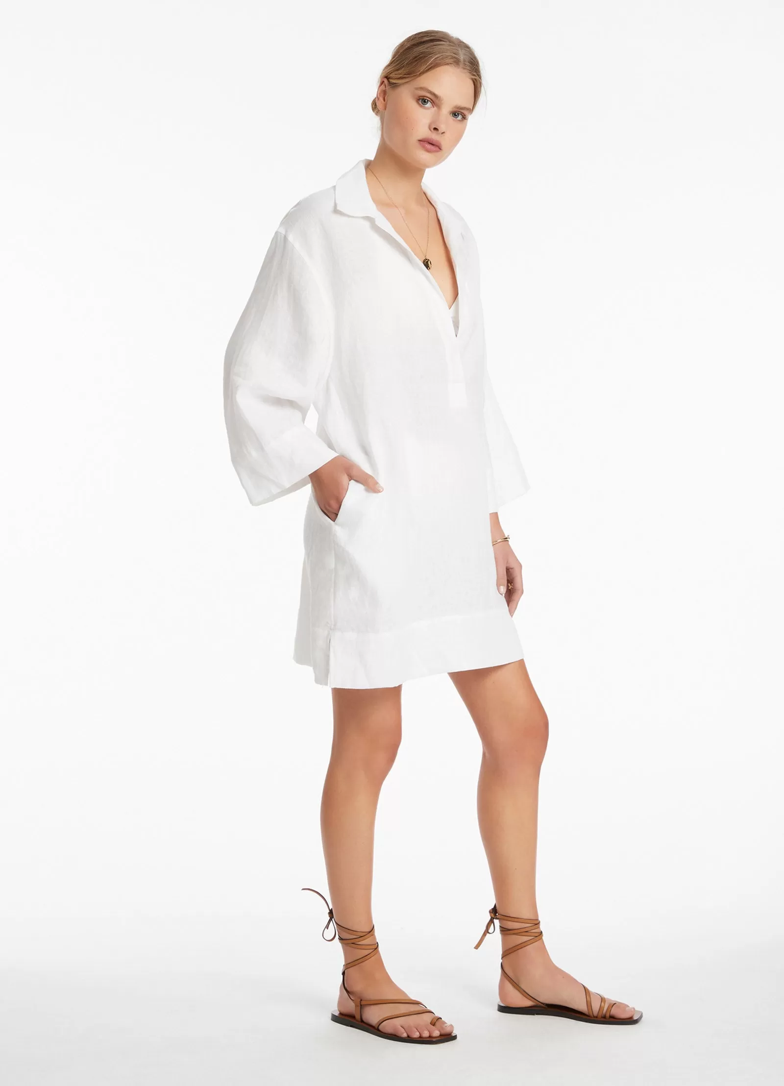 Jetset Pullover Kaftan - White