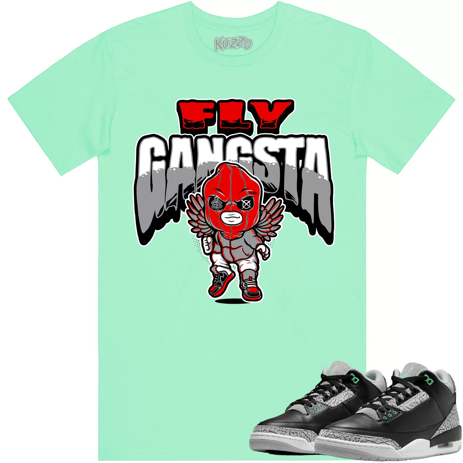 Jordan 3 Green Glow 3s Shirt to Match - RED FLY GANGSTA