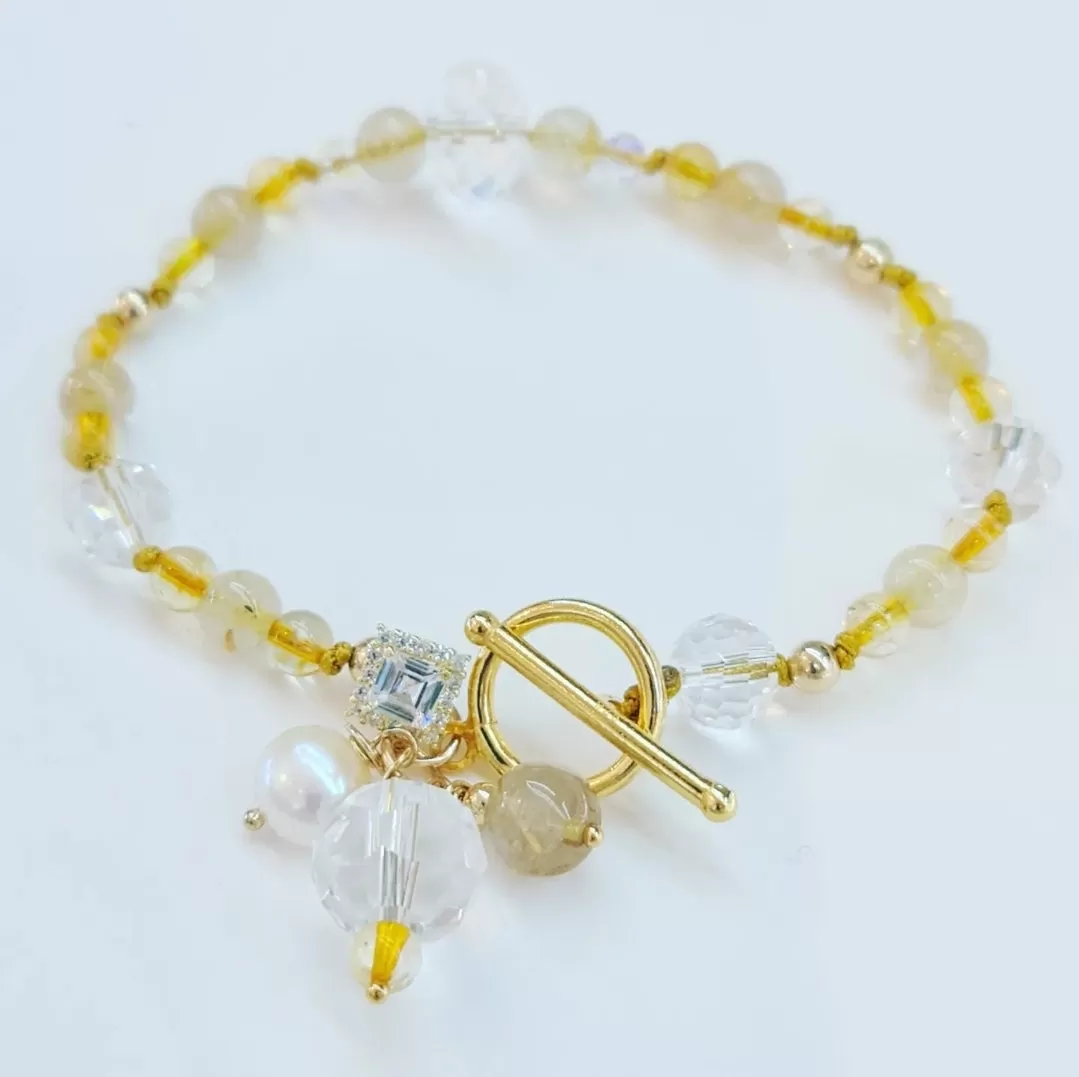 Joy Crystal Citrine Stone and Gold bracelet