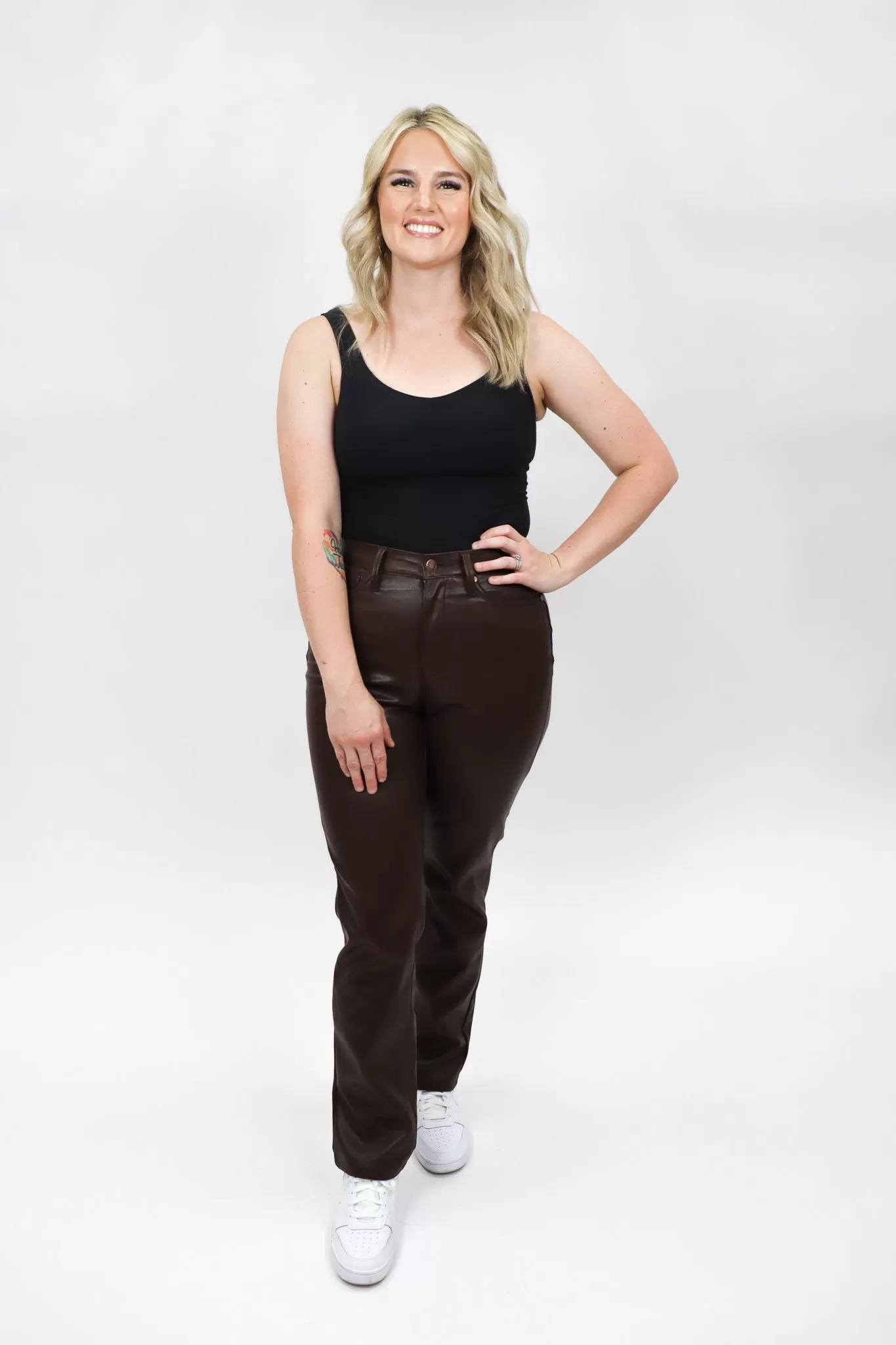 Judy Blue Faux Leather Straight Tummy Control Pant - FINAL SALE