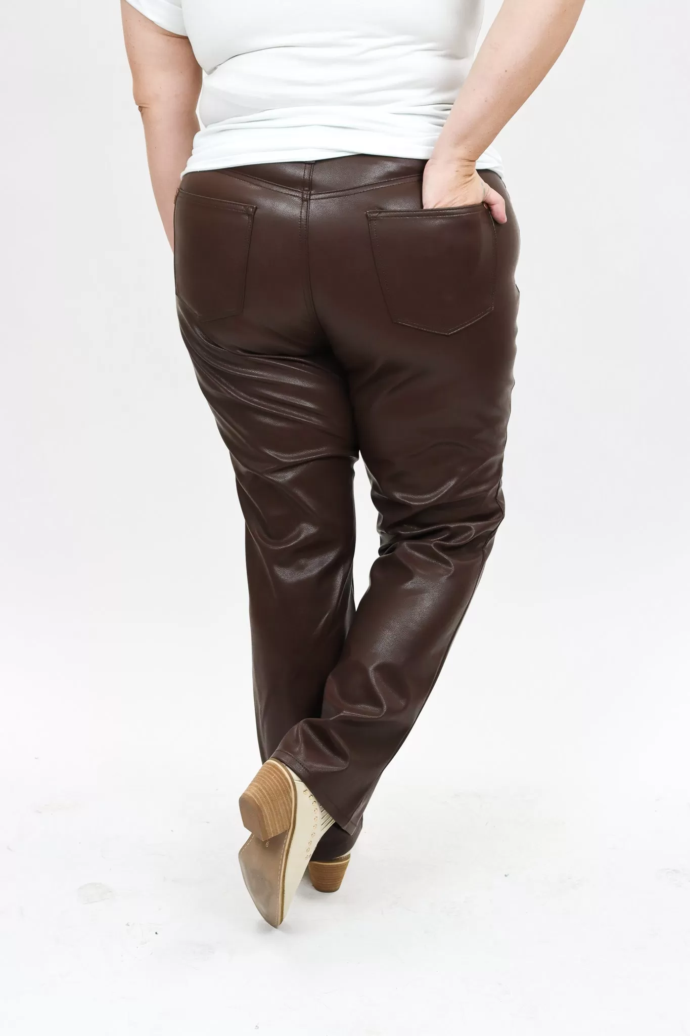 Judy Blue Faux Leather Straight Tummy Control Pant - FINAL SALE