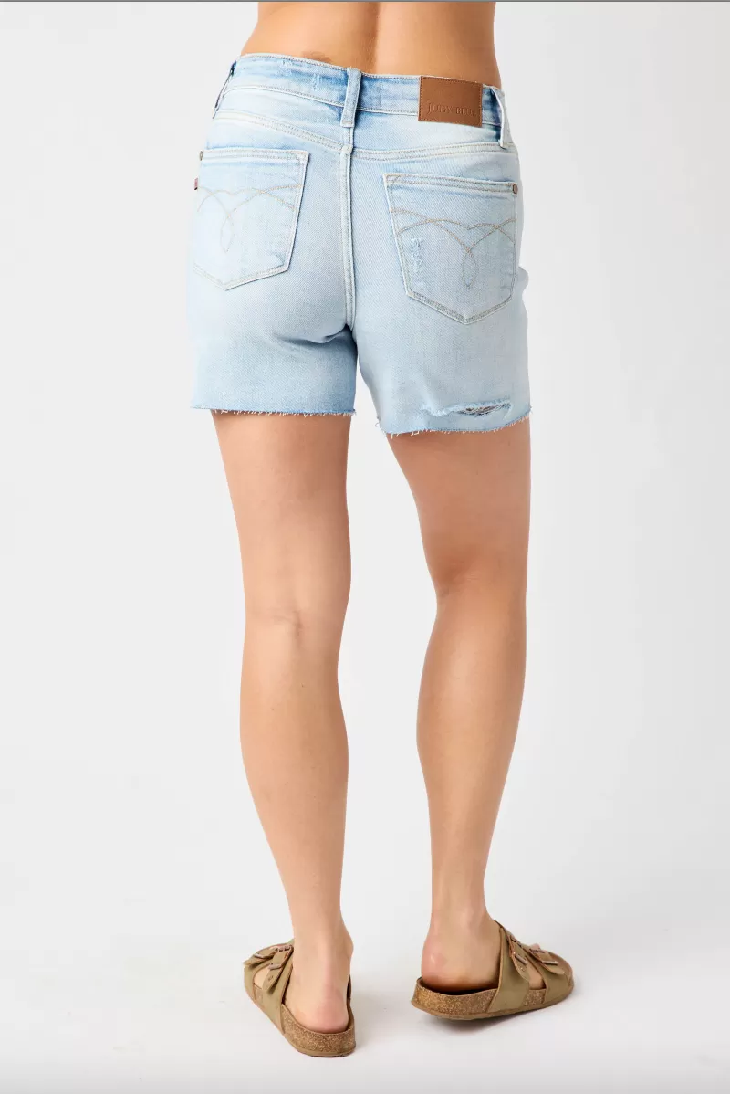 Judy Blue Raw Hem Destroy Back Shorts