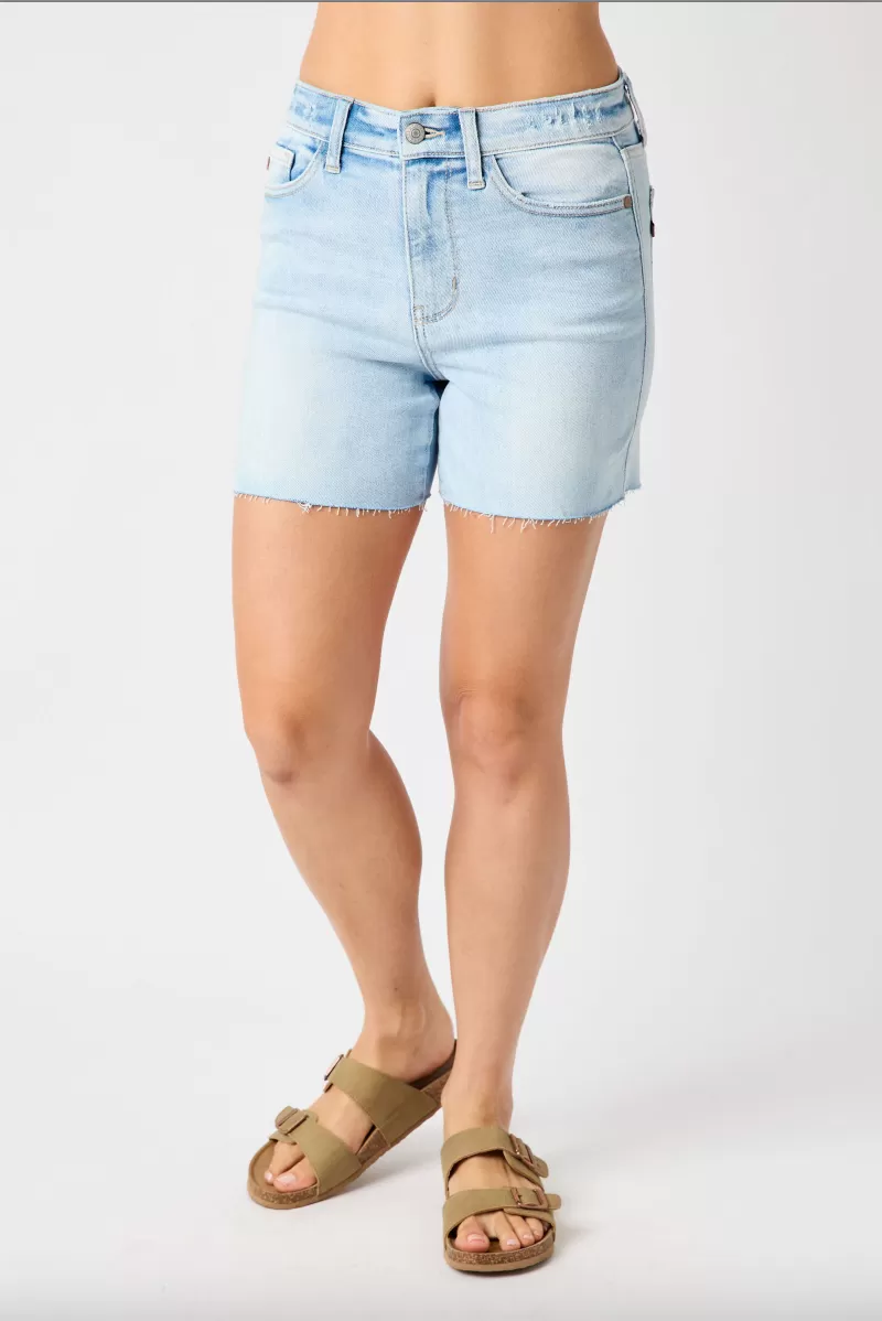 Judy Blue Raw Hem Destroy Back Shorts