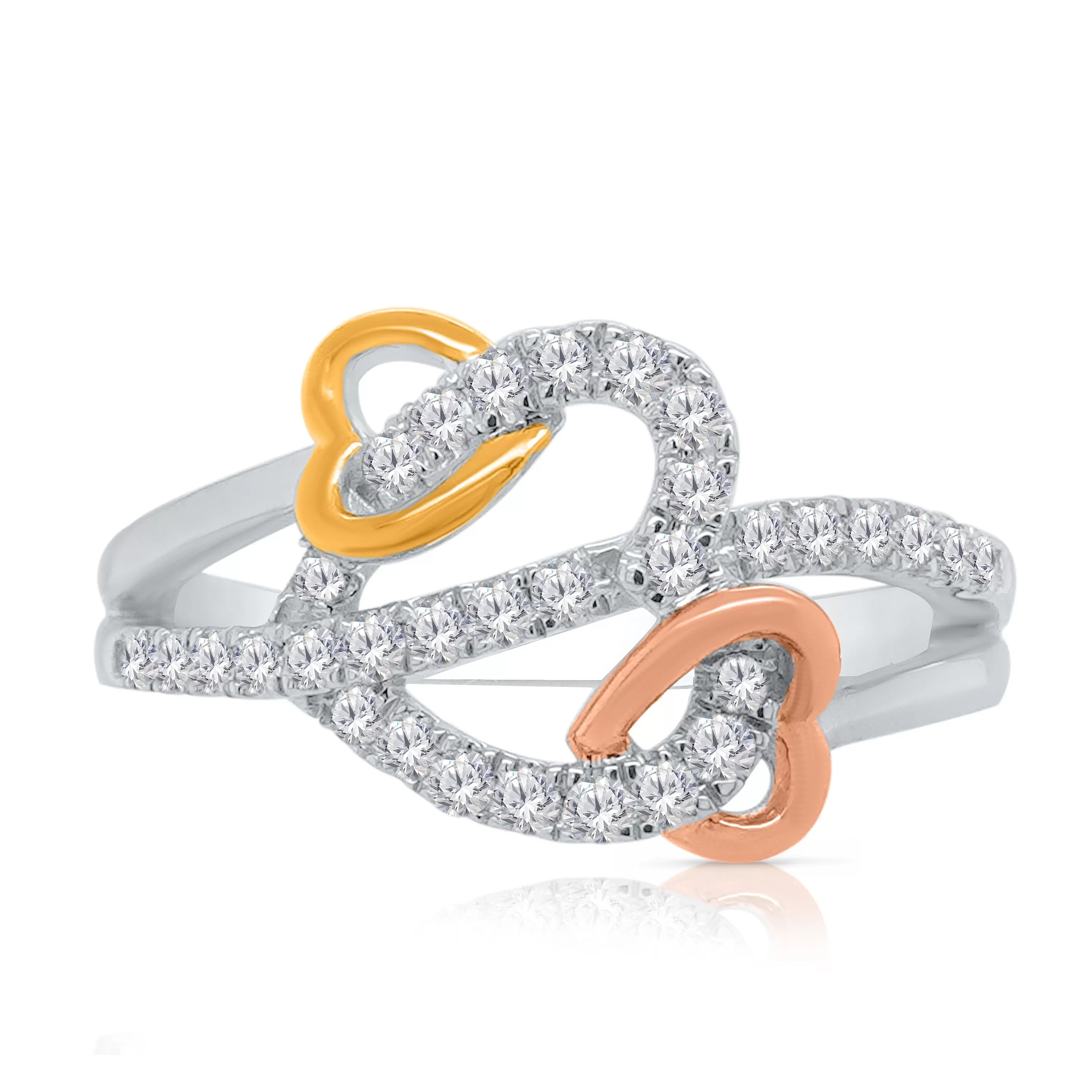 Kallati Eternal Diamond Heart Ring in 14K Two-Tone Gold