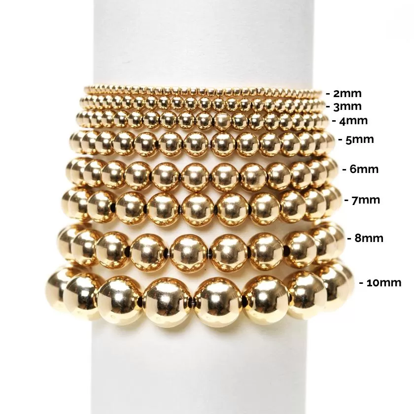 Karen Lazar  - 2 mm Yellow Gold Filled Bead Flex Bracelet