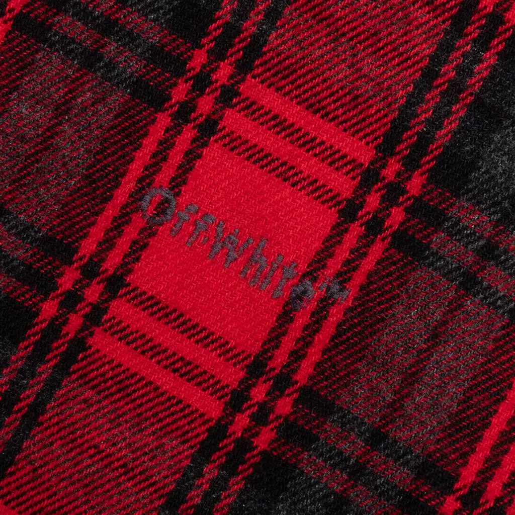 Kids Rubber Arrow Check Flannel - Red/White