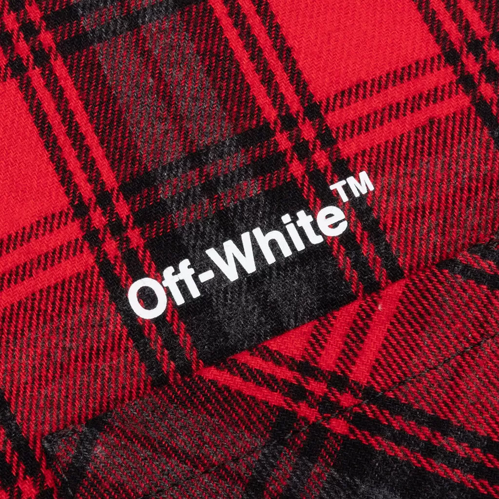 Kids Rubber Arrow Check Flannel - Red/White