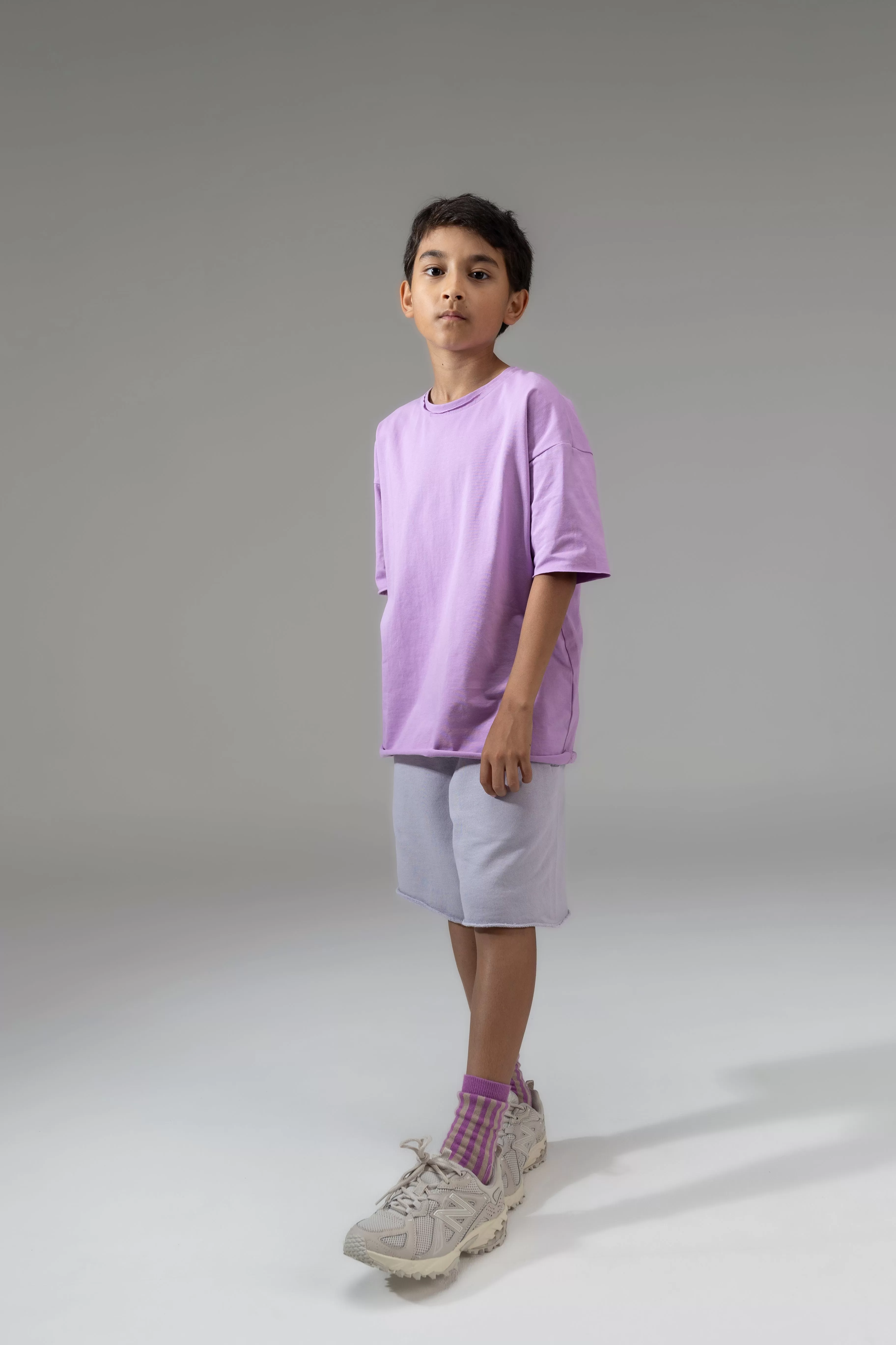 Kinder T-Shirt Oversized Violet