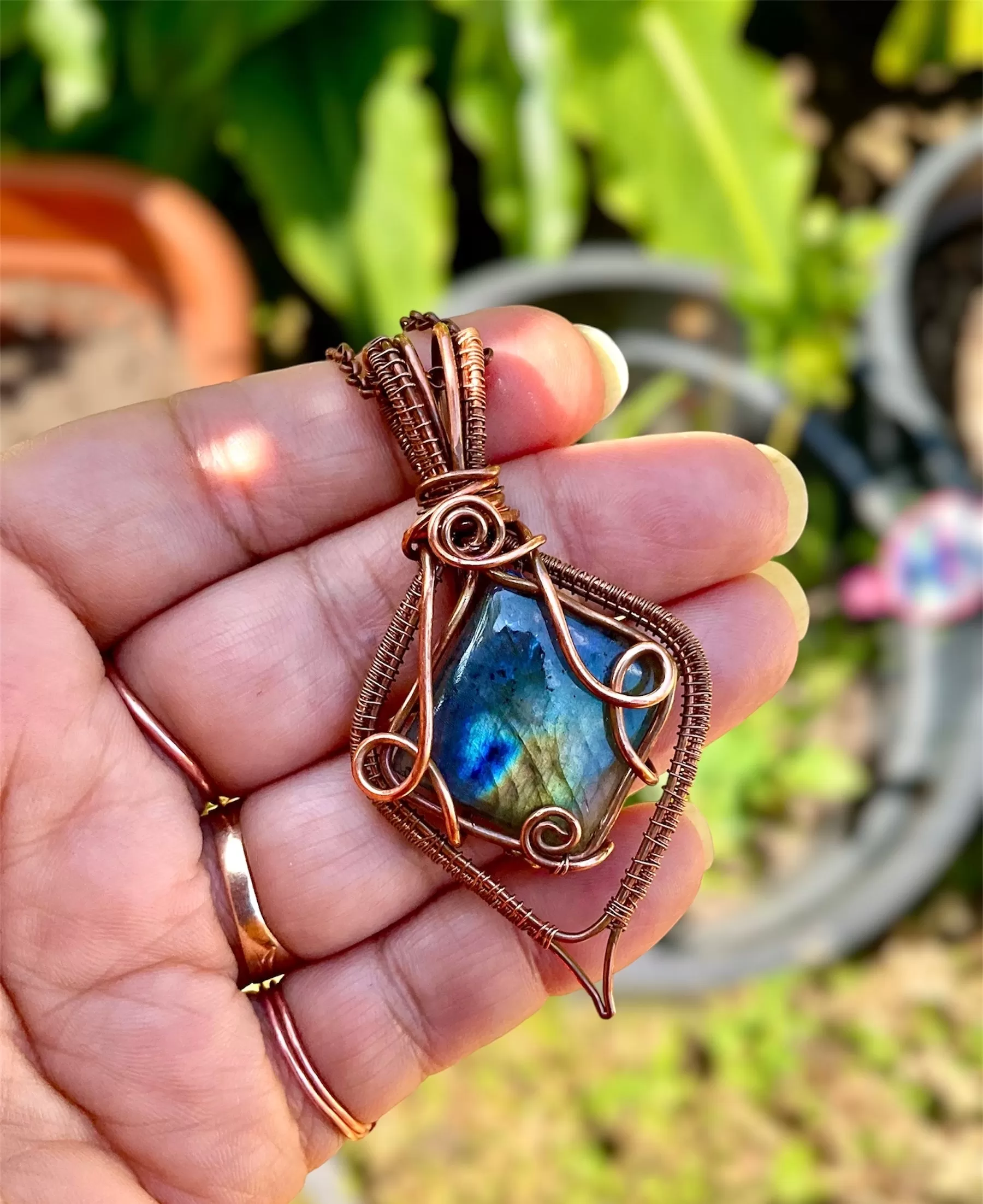 Labradorite Wire Wrapped Pendant