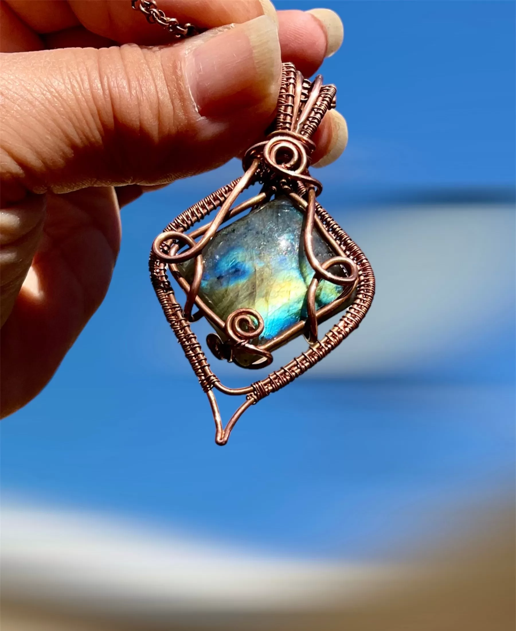 Labradorite Wire Wrapped Pendant