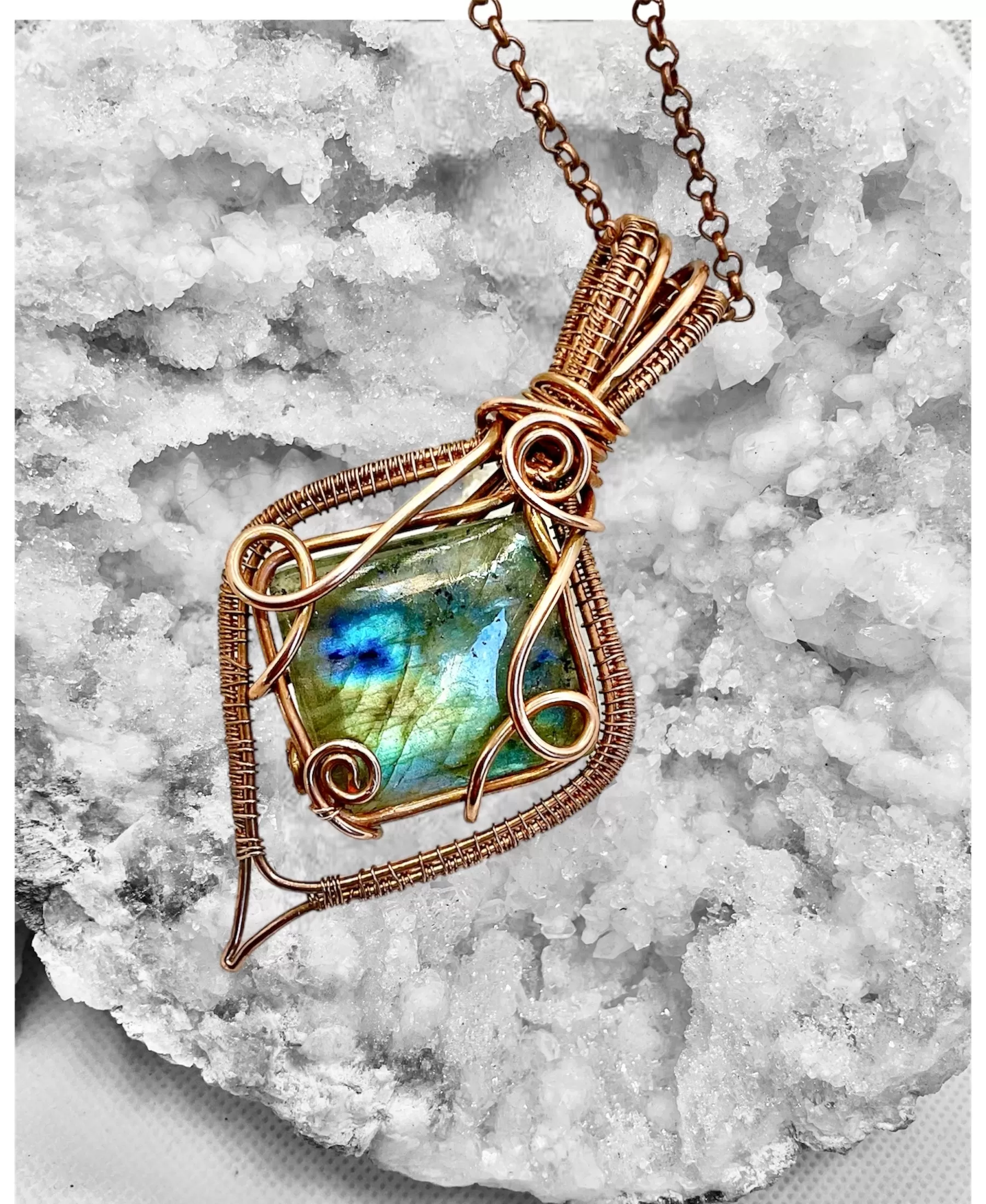 Labradorite Wire Wrapped Pendant