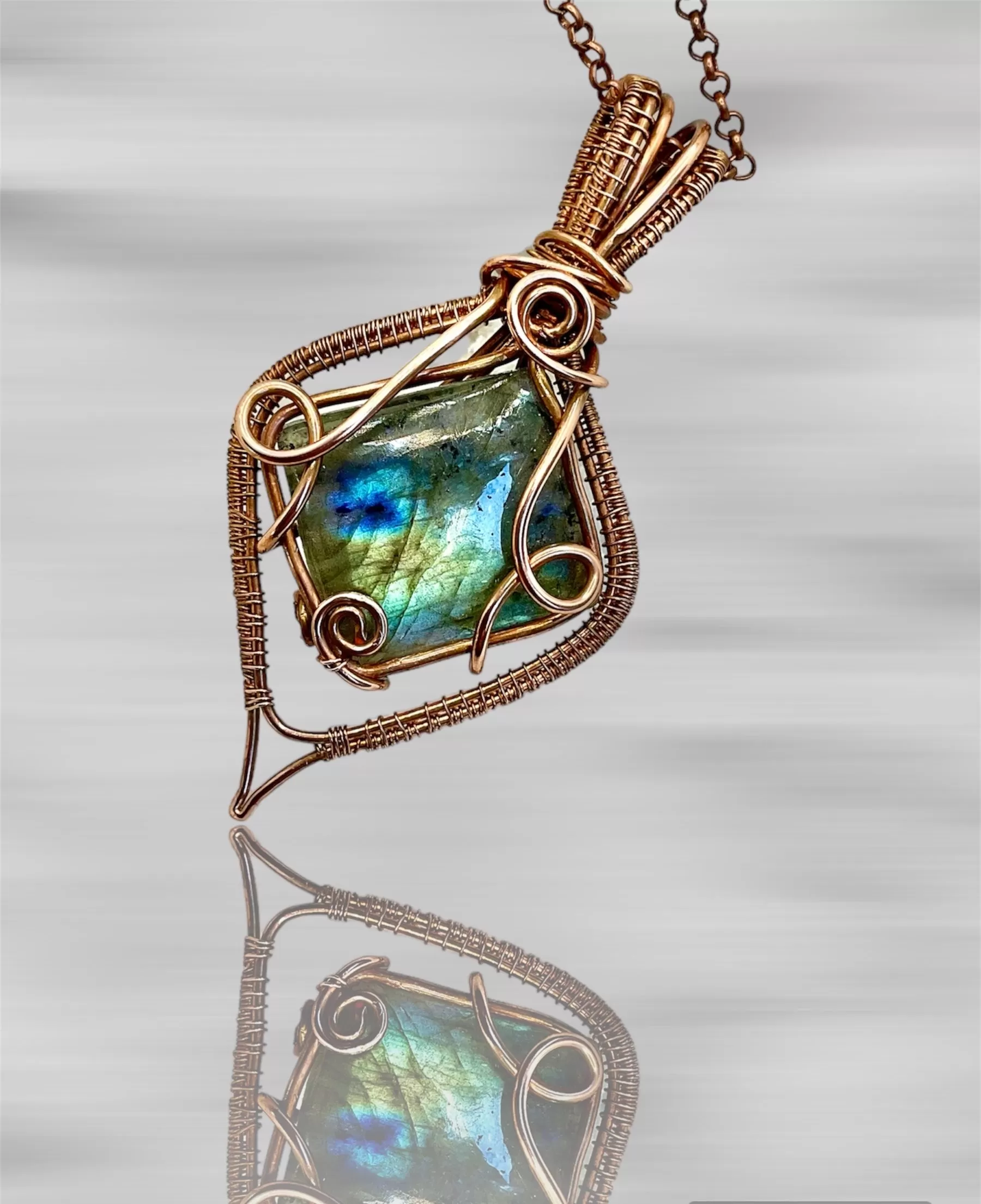 Labradorite Wire Wrapped Pendant