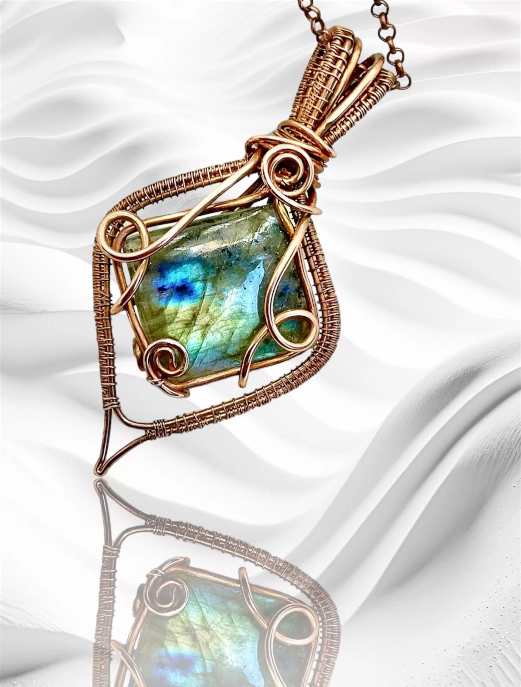 Labradorite Wire Wrapped Pendant