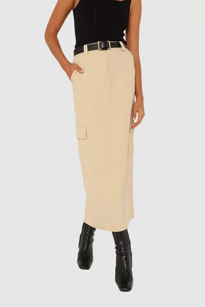 Lisa Cargo Maxi Skirt | Sand