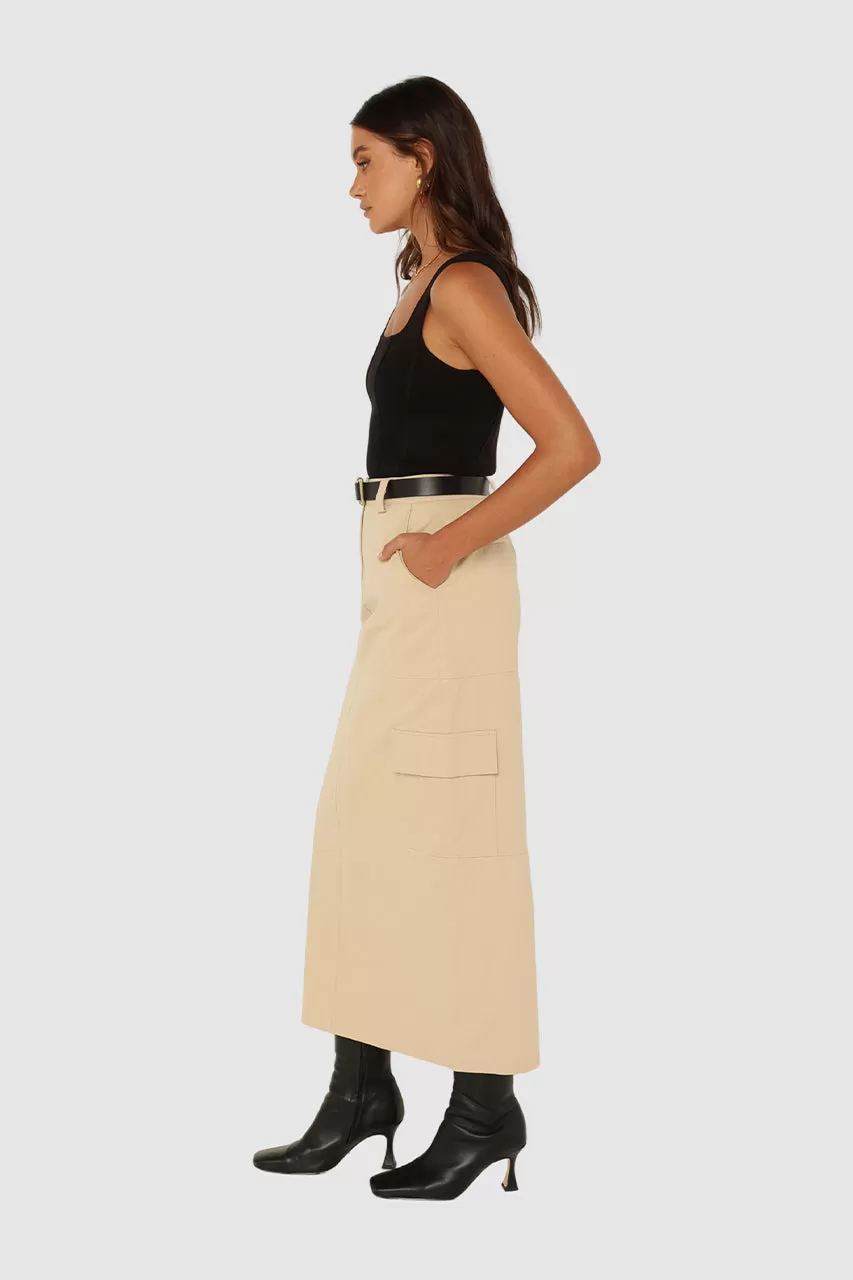 Lisa Cargo Maxi Skirt | Sand