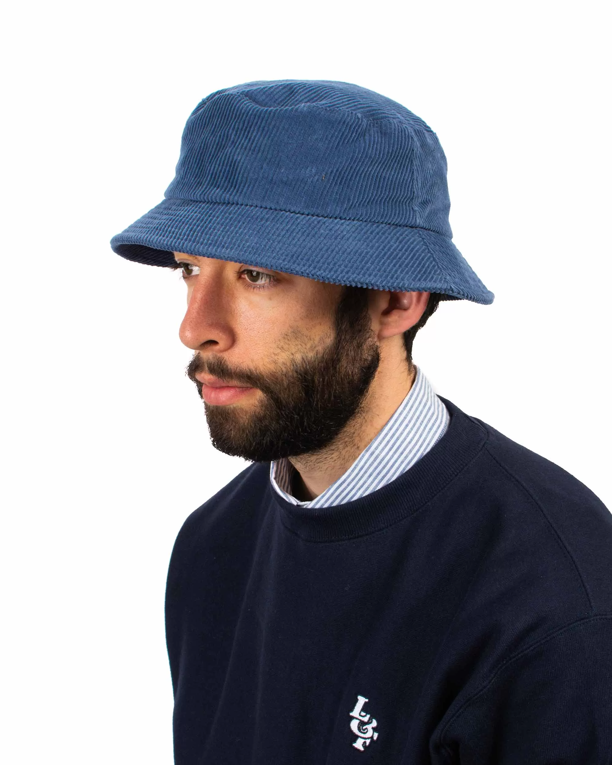 Lite Year Corduroy Bucket Hat Steel Blue