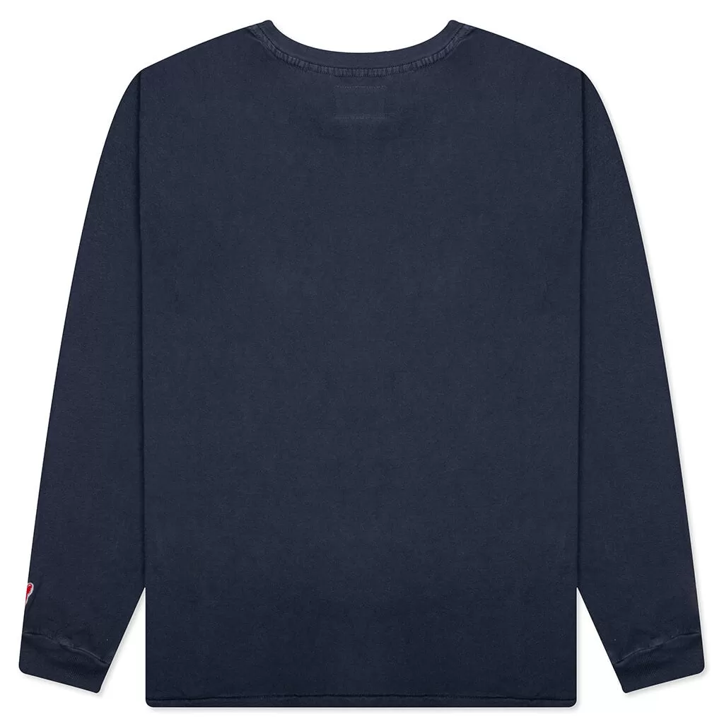 Logo Type L/S Tee - Navy Blue