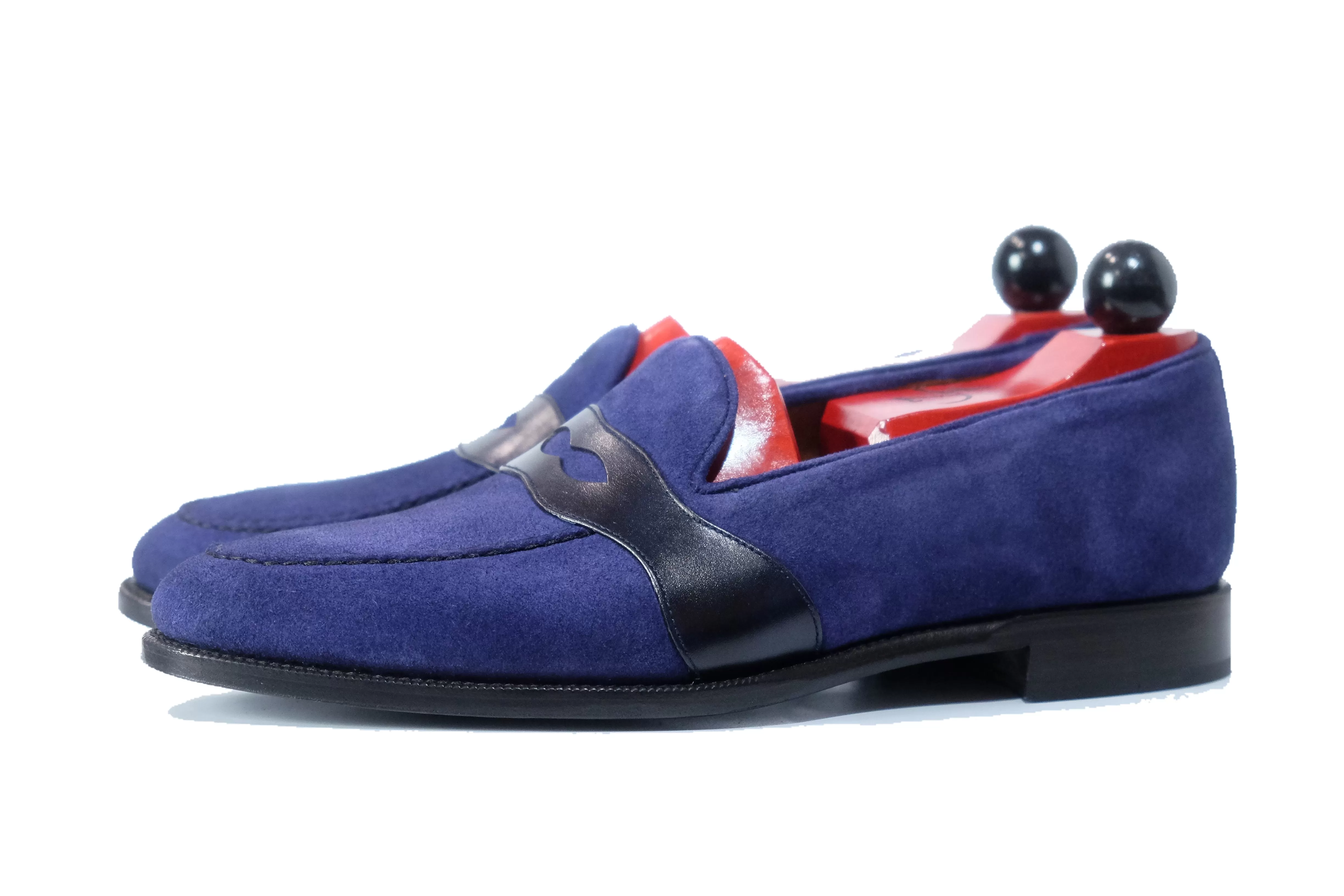 Madison - MTO - Medium Blue Suede / Blue Calf - TMG Last - Single Leather Sole