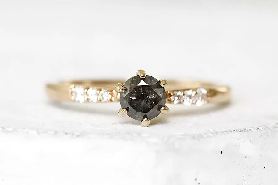 Mari Salt & Pepper Diamond Ring