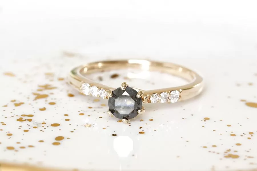 Mari Salt & Pepper Diamond Ring