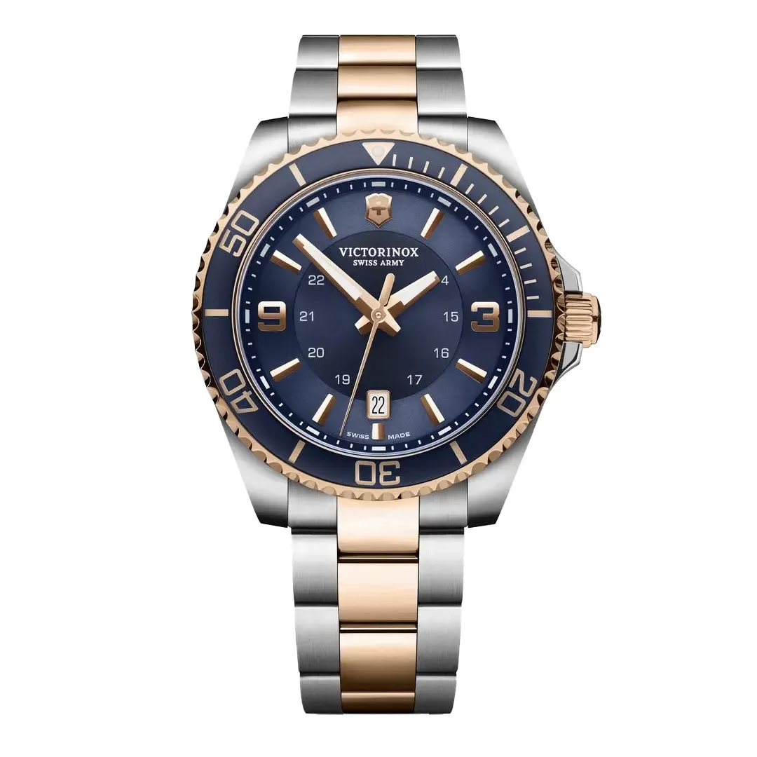 Maverick Large Two-Toned Blue Dial with Two-Toned Stainless Steel Bracelet