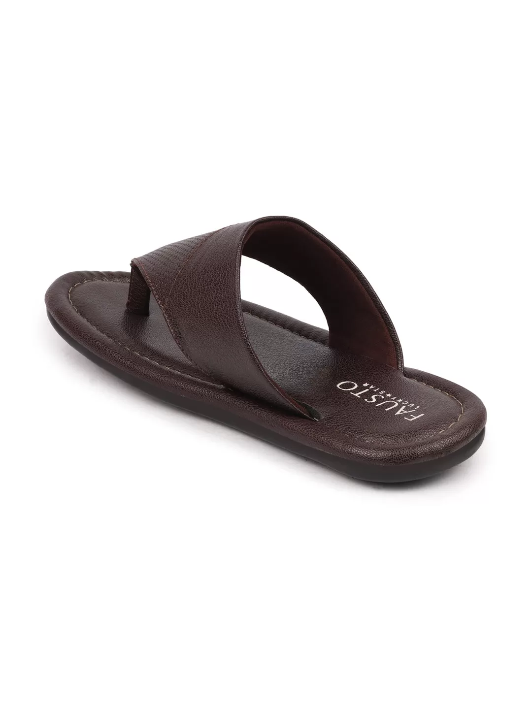 Men Brown Casual Outfit Indoor Outdoor All Day Long Comfort Slip On Thong Slippers