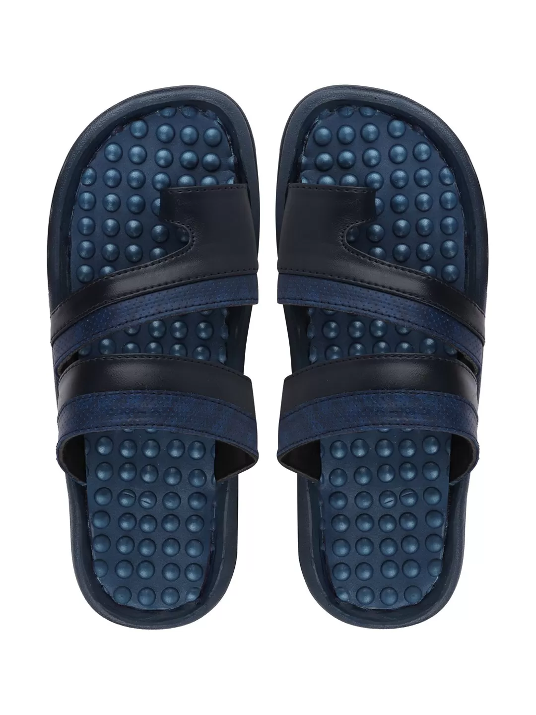 Men Navy Blue Casual Slip-On Slippers