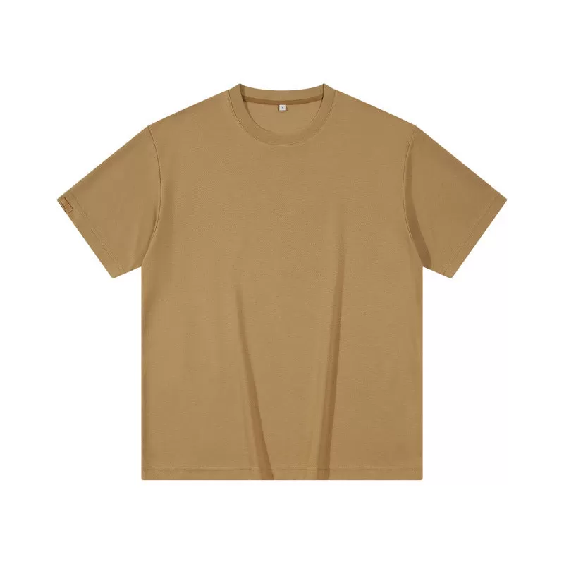 Men's casual twill short-sleeved solid color cotton t-shirt