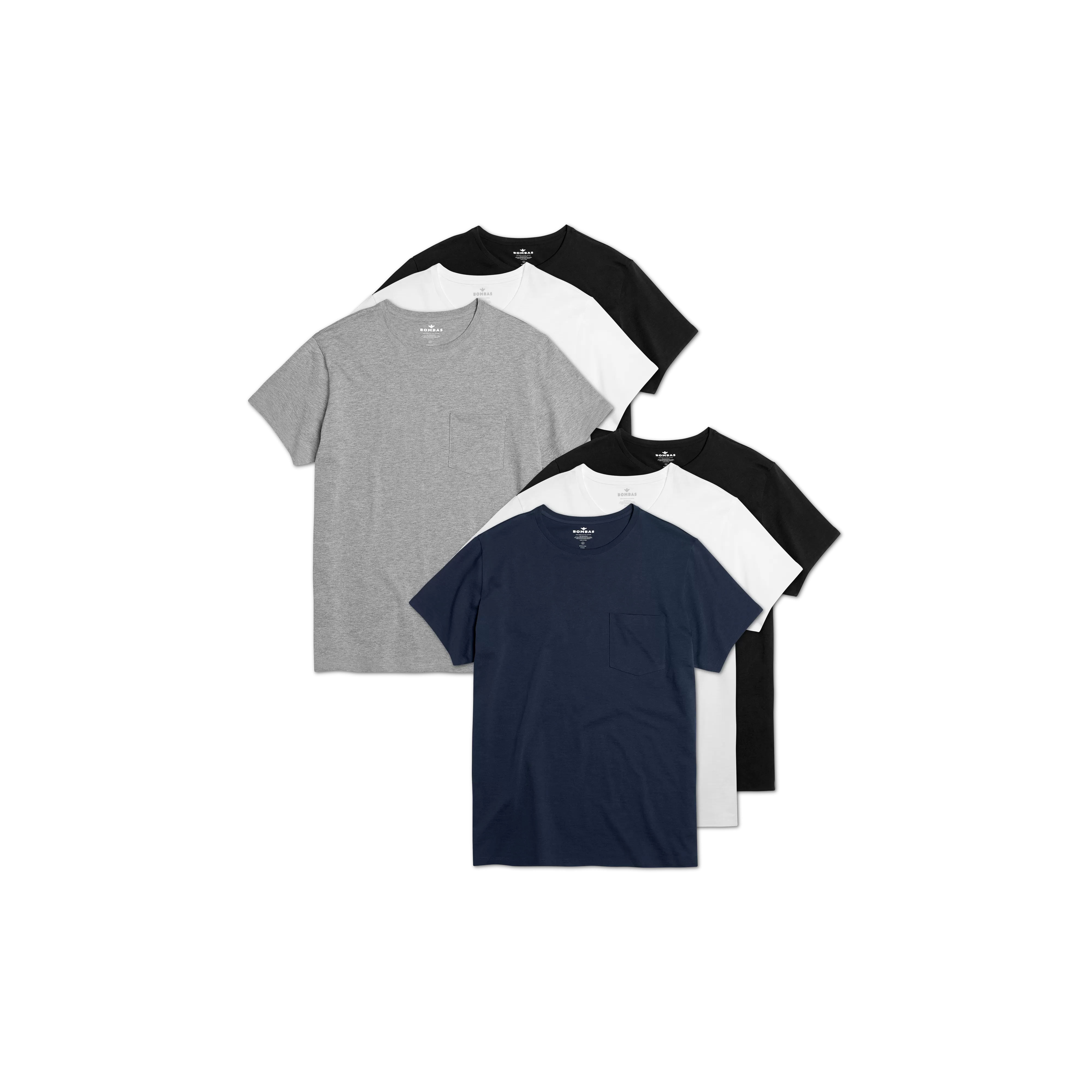 Men's Pima Cotton Pocket Crew Neck T-Shirt 6-Pack