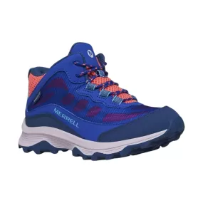 Merrell Kids' Moab Speed Mid Waterproof Shoes - Blue/ Berry/ Turq